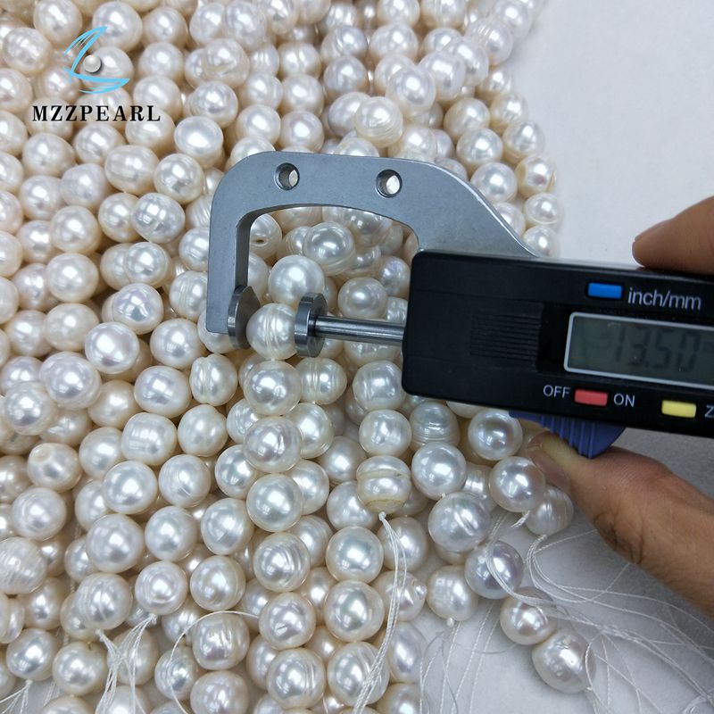 13mm white ridges pearl strands wholesale ,classic large pearl necklace