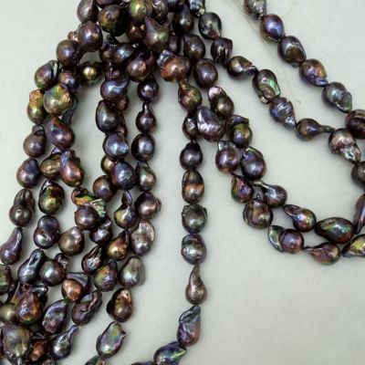 Dyed black flameball shaped freshwater cultured baroque Loose Pearls Wholesale