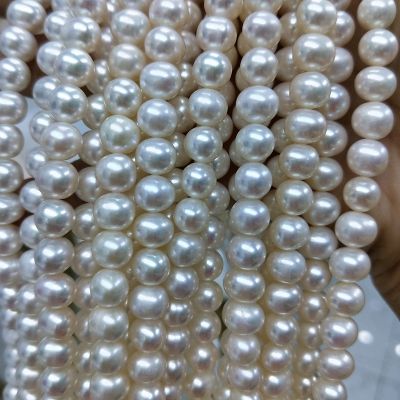 9-10mm very potato round high luster cultured pearl beaded strands